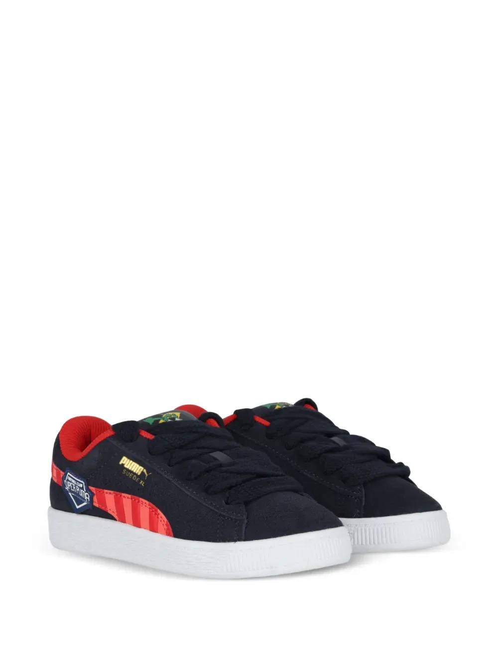 Кроссовки из высококачественной телячьей кожи Puma Kids, синий