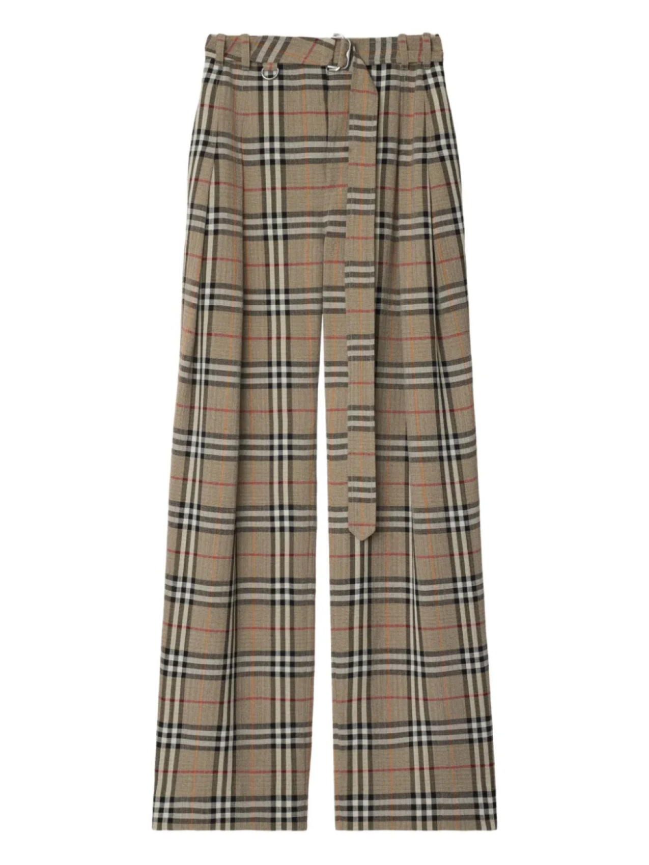 

Burberry брюки в клетку с поясом, нейтральный
