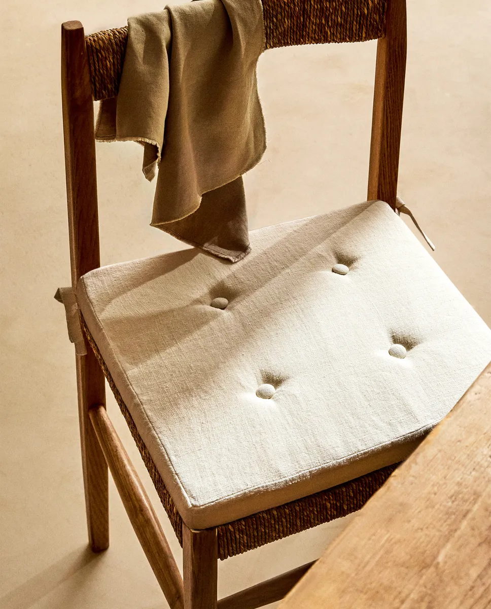 

Льняная подушка на сиденье Zara Home, экрю