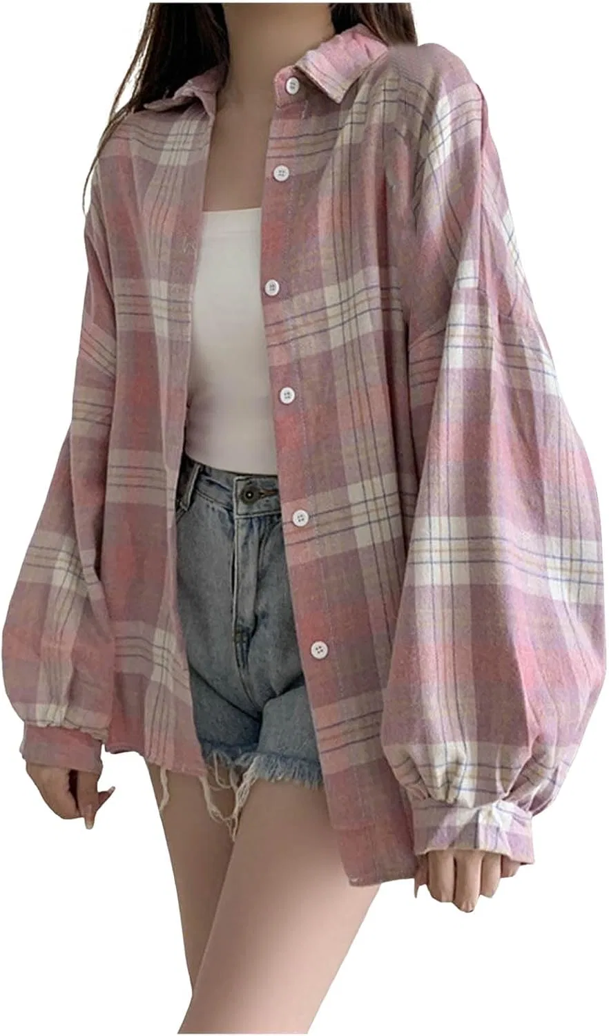 Блуза, длинный рукав, Check Shirt, розовый
