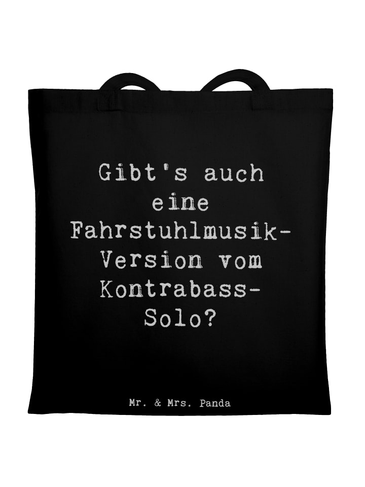 

Сумка-шоппер с надписью: Соло на контрабасе с надписью в черном цвете Mr. & Mrs. Panda