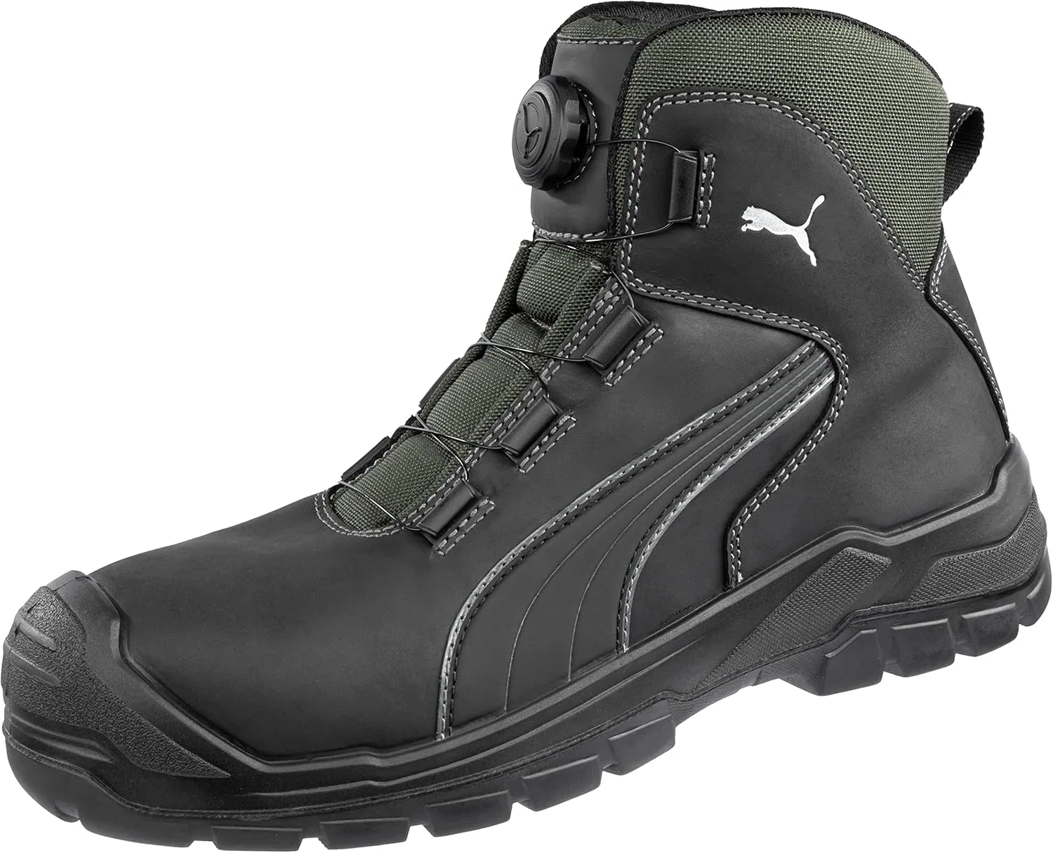 PUMA Safety Cascades MID S3S Disc - Мужские защитные ботинки с непрокалываемой подошвой и стекловолоконным носком, черный