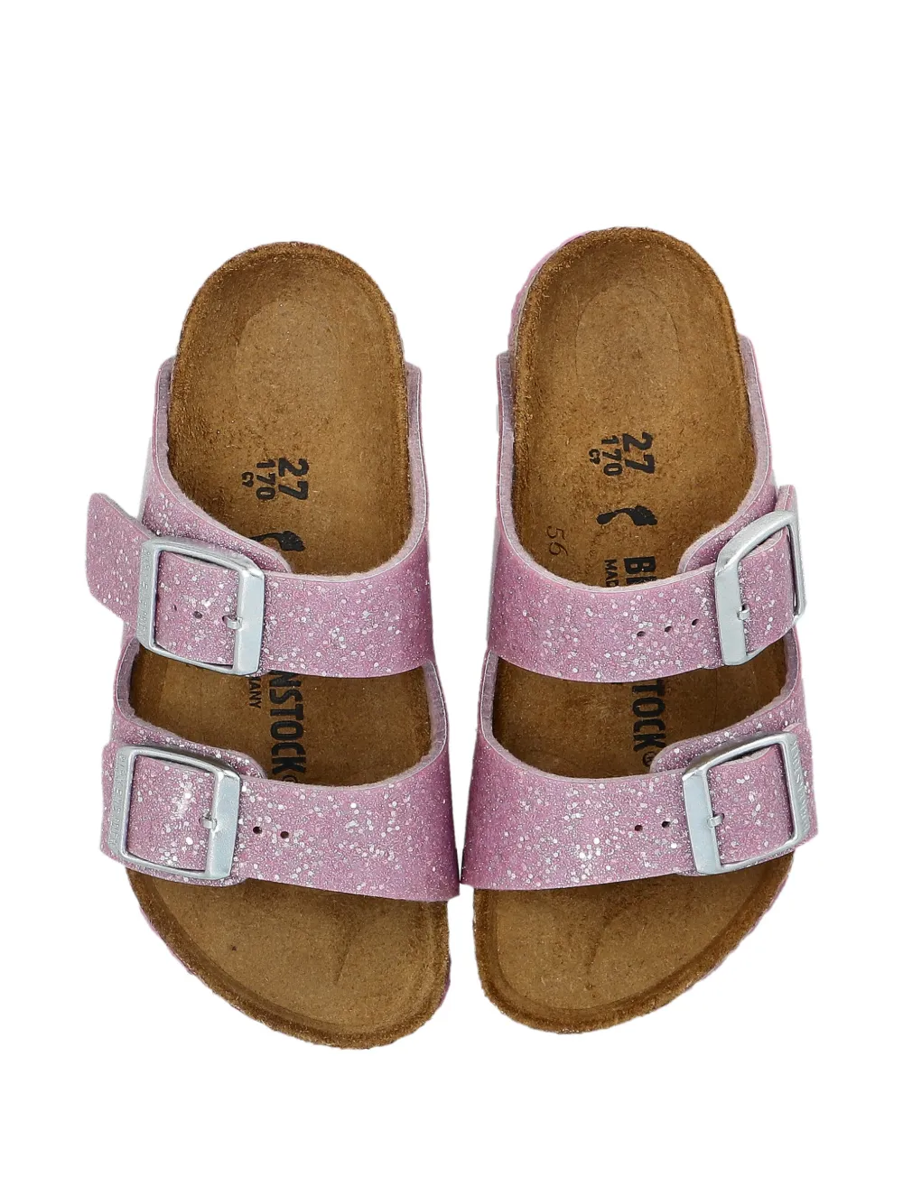 Детские сандалии Arizona из материала Birko-flor Birkenstock Kids, розовый — фото 3