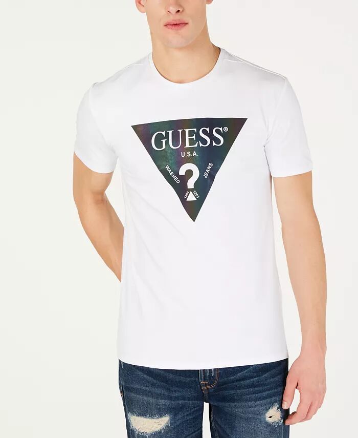 

Футболка с логотипом Color Shades для мужчин GUESS, белый