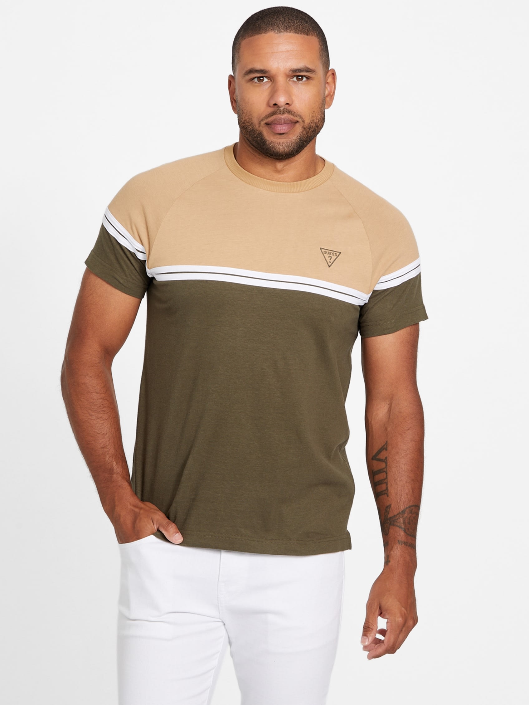 

Футболка Eco Kido Color-Block Guess Factory, цвет olive morning