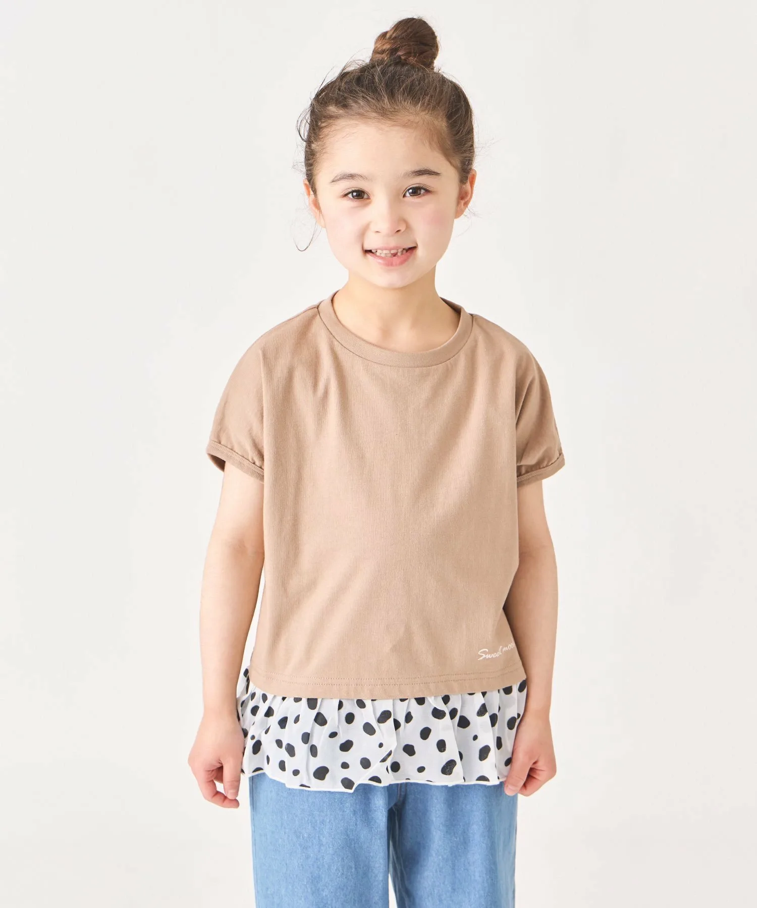 Топ с оборками по низу Ever Closet, Mocha