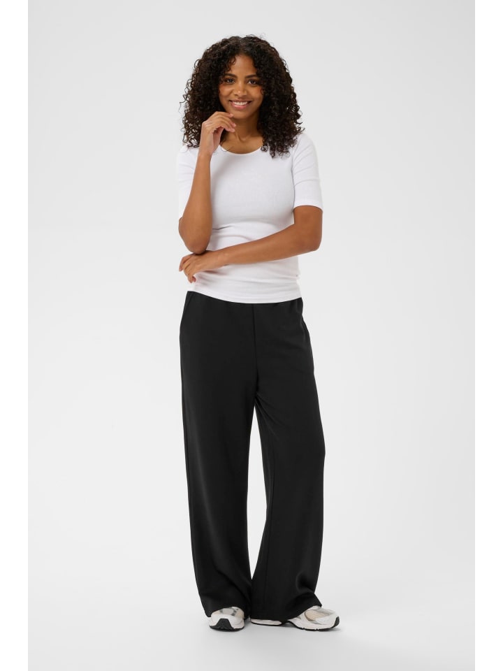 

Kaffe Повседневные брюки KAannika свободного кроя, черный, глубокий крой