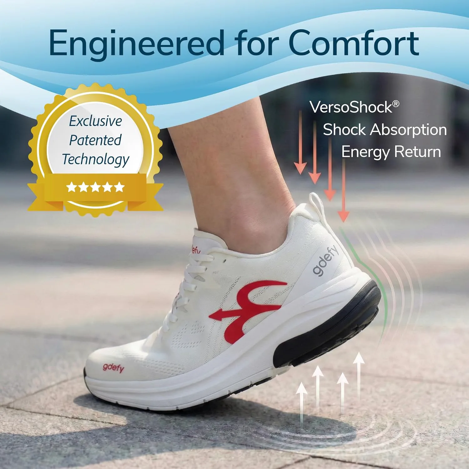 

Беговые кроссовки G-DEFY Lauff для мужчин с поддержкой | Технология VersoShock для снижения боли при длительном стоянии или ходьбе | Поддержка свода стопы | Обувь для диабетиков | Широкая обувь | Бесплатные индивидуальные стельки Gravity Defyer,...