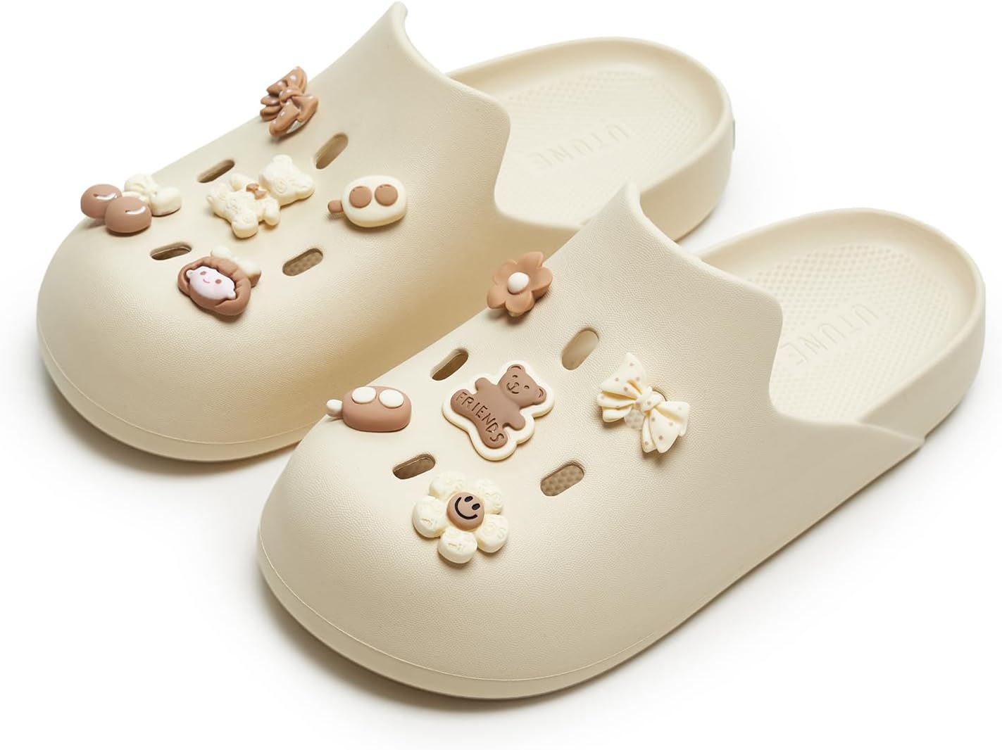 

Женские милые платформенные сабо Utune, садовая обувь, мужские летние пляжные и бассейновые сандалии, домашние тапочки, водная обувь для ванной, легкие нескользящие шлепки для душа, унисекс, слоновая кость