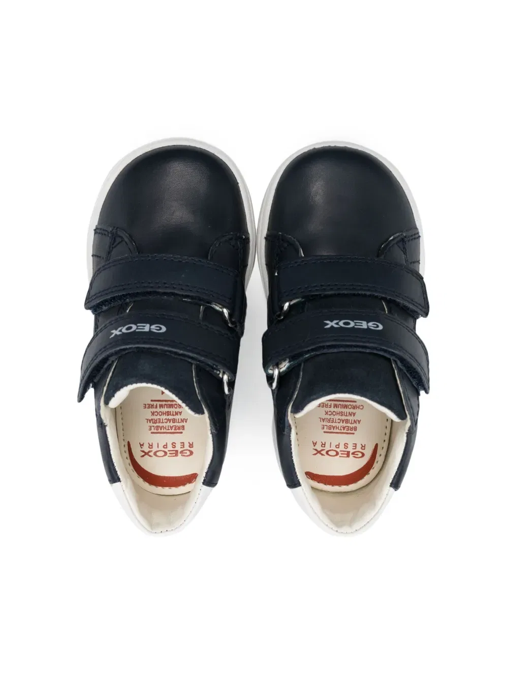 Кожаные кроссовки с ремешком Touch-strap Geox Kids, синий — фото 3