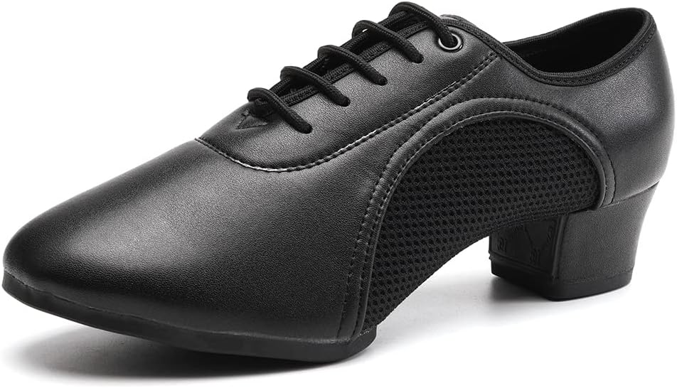 

Туфли для латинских танцев JUODVMP для женщин и мужчин, для практики, с завязками, закрытый носок, стандартные бальные, для обучения и выступлений, модель LHD-NJB, черный