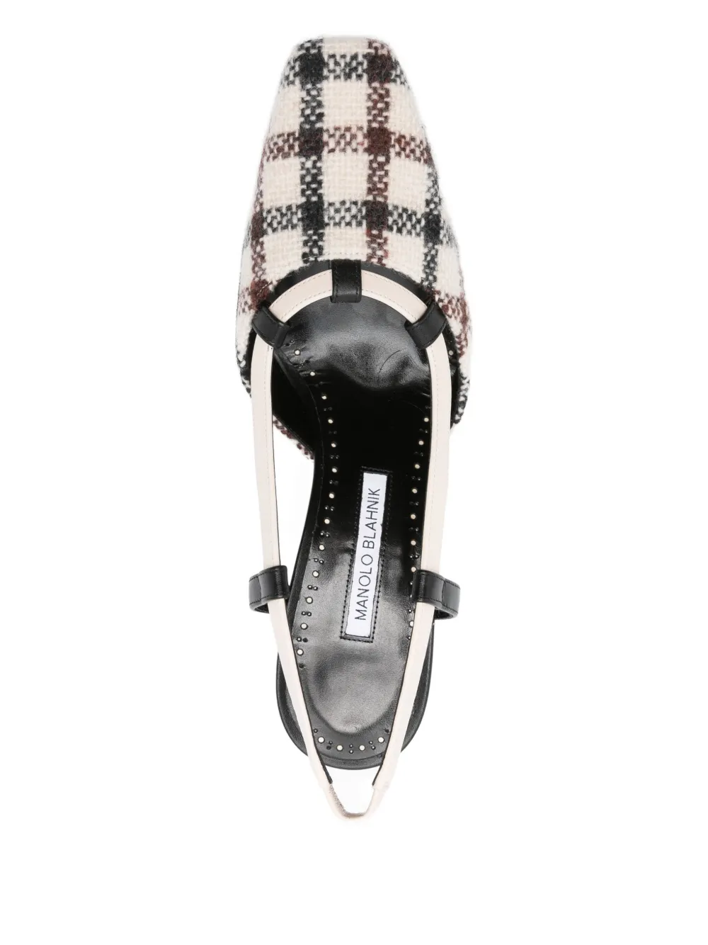 Туфли-лодочки Vestal с открытой пяткой 70 мм Manolo Blahnik, белый — фото 4