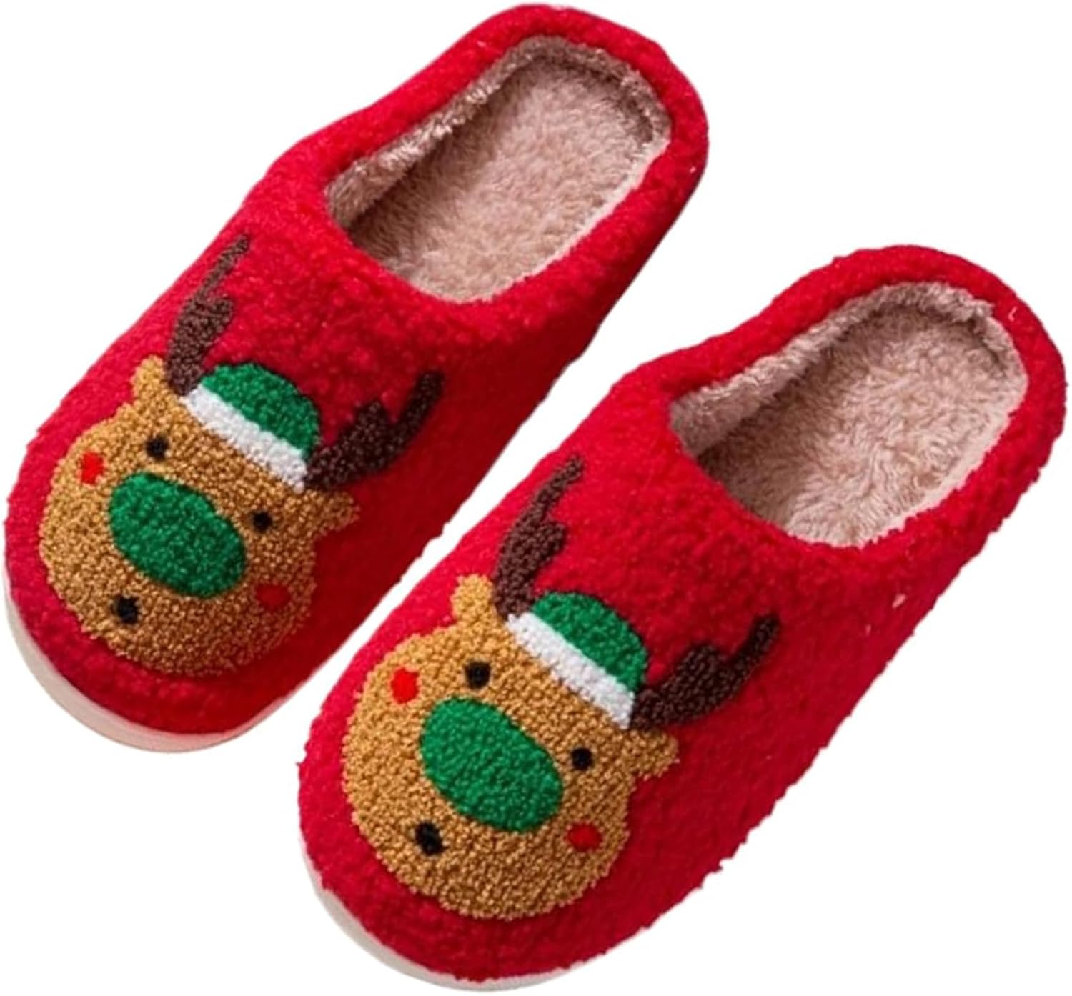 

Зимние тапочки для женщин и мужчин, пушистые теплые домашние тапочки, с рисунком рождественской елки, с закрытым носком, уютные, легкие, противоскользящие, удобные сабо для дома и улицы Generic, Multicolor 02