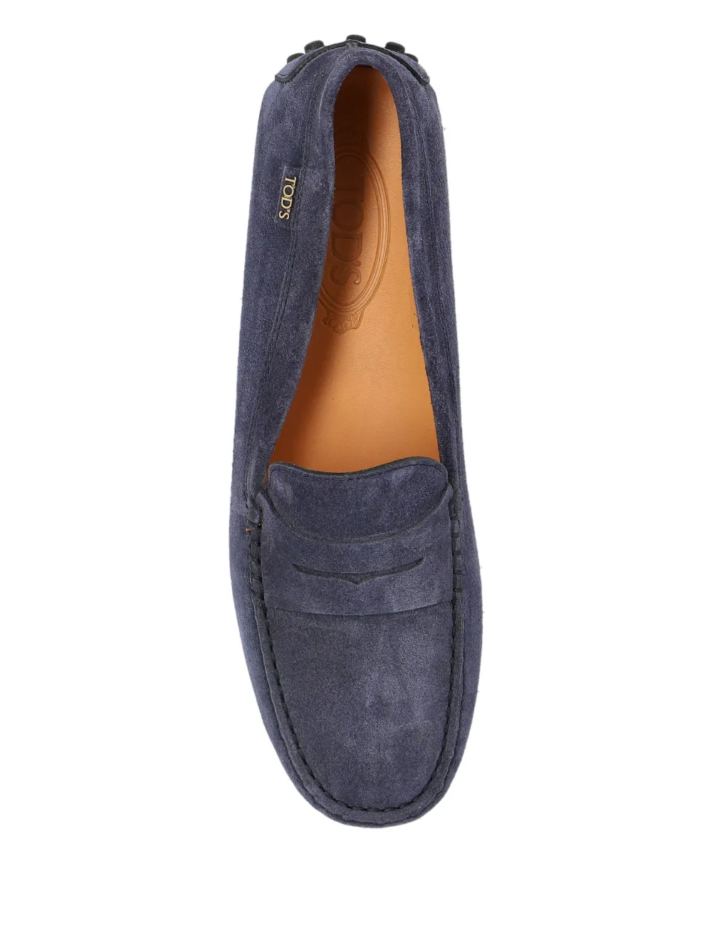 Замшевые мокасины Gommino с фактурой шагрени TOD'S, синий — фото 4