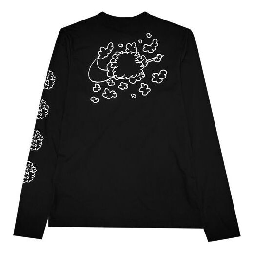 

Футболка training sports printing quick-dry knit ventilate long sleeve male black Nike, черный