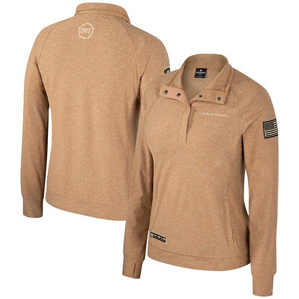 

Женская куртка raglan oregon ducks oht military appreciation sand tatum quarter-snap цвета загара Colosseum
