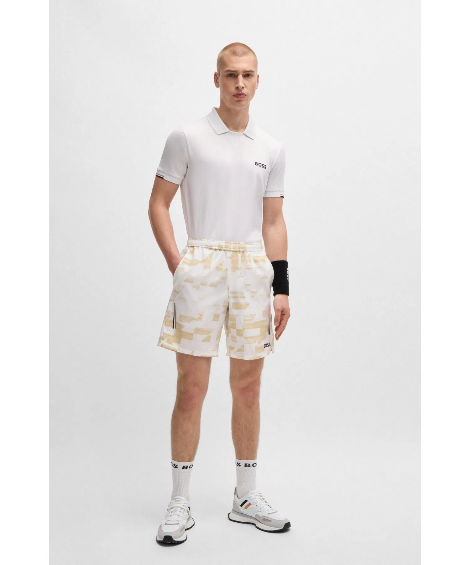 Поло BOSS x Matteo Berrettini Slim Fit из эластичной сетки — фото 4