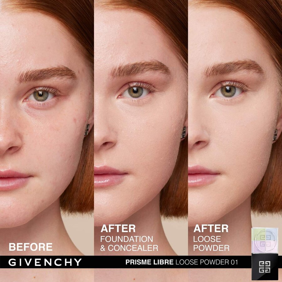 Рассыпчатая пудра Prisme Libre Illuminating & Color Correcting Givenchy, 0.4 oz /10 g, 01 Mousseline Pastel — фото 3