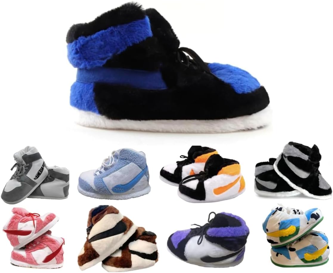 

Теплые пушистые кроссовки-тапочки, удобная домашняя обувь, зимние плюшевые мягкие тапочки для женщин и мужчин, универсальный размер, подходящий большинству, пушистые шлепанцы для дома и улицы, подарки Bigfoot, домашние тапочки Generic, черный/си...