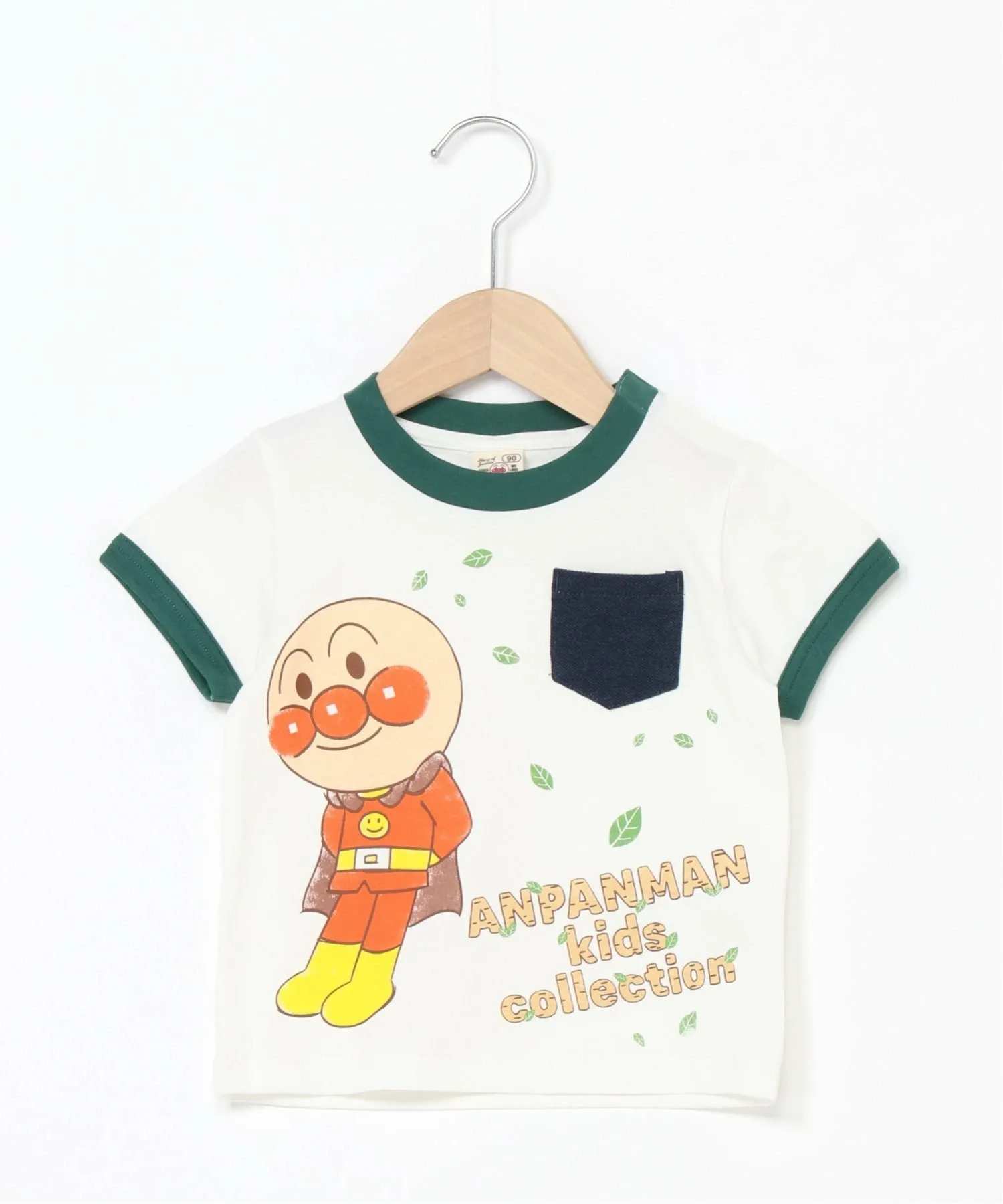 APKC/(K) Футболка с карманом и рисунком листьев Anpanman Baikinman Anpanman Kids Collection, Off-white — фото 2