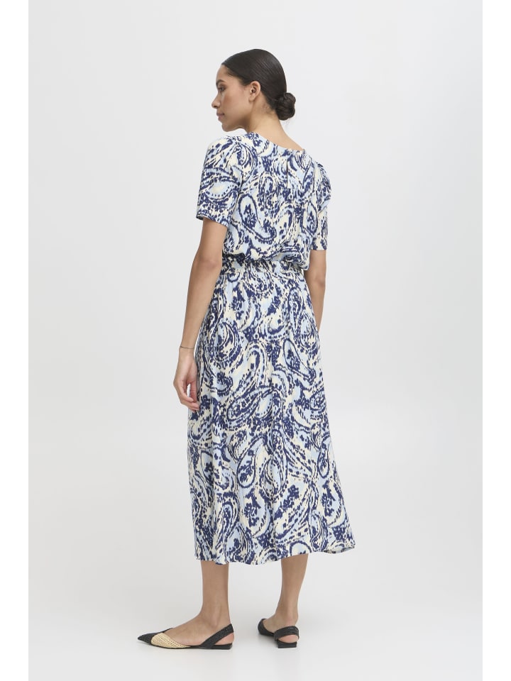 

B. young Юбка миди BYMMJOELLA 2 - легкая тканая, свободного кроя, с узором «пейсли» синего цвета