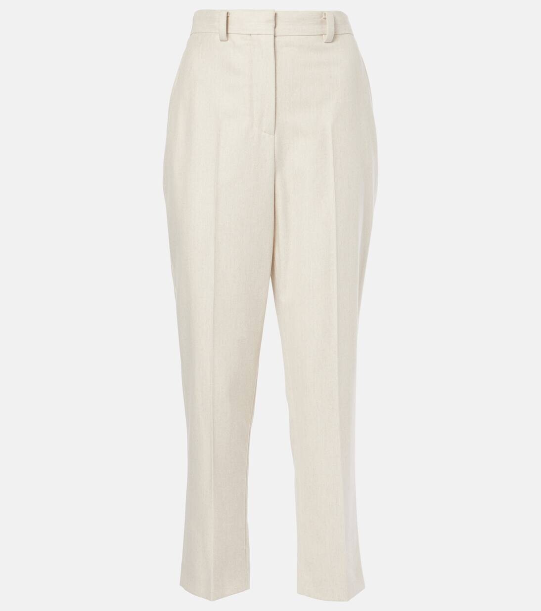

Прямые брюки из шерсти и кашемира Doyle Loro Piana, цвет alabaster cream mela