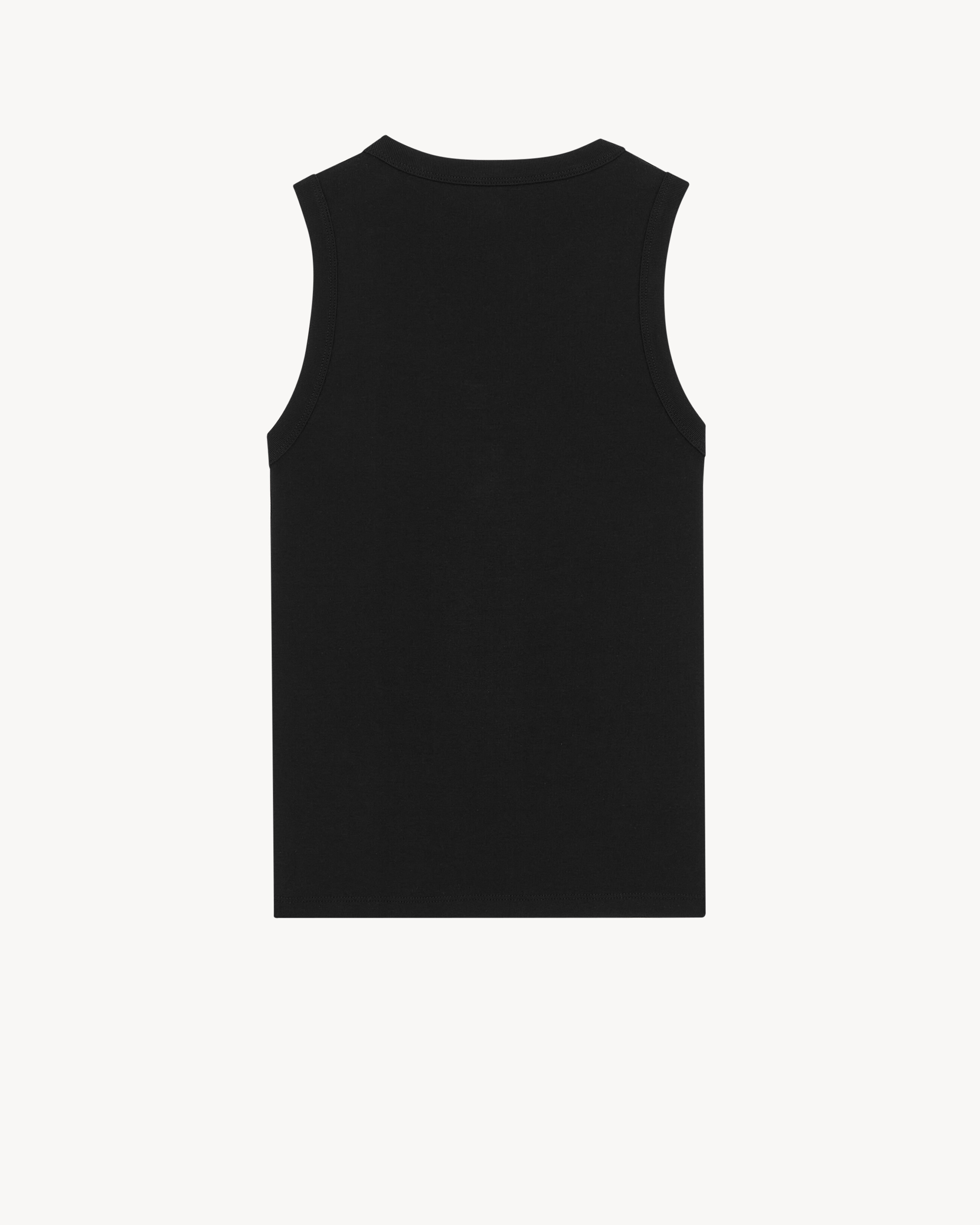 Майка CASSANDRE из рубчатого хлопкового джерси SAINT LAURENT, черный — фото 2