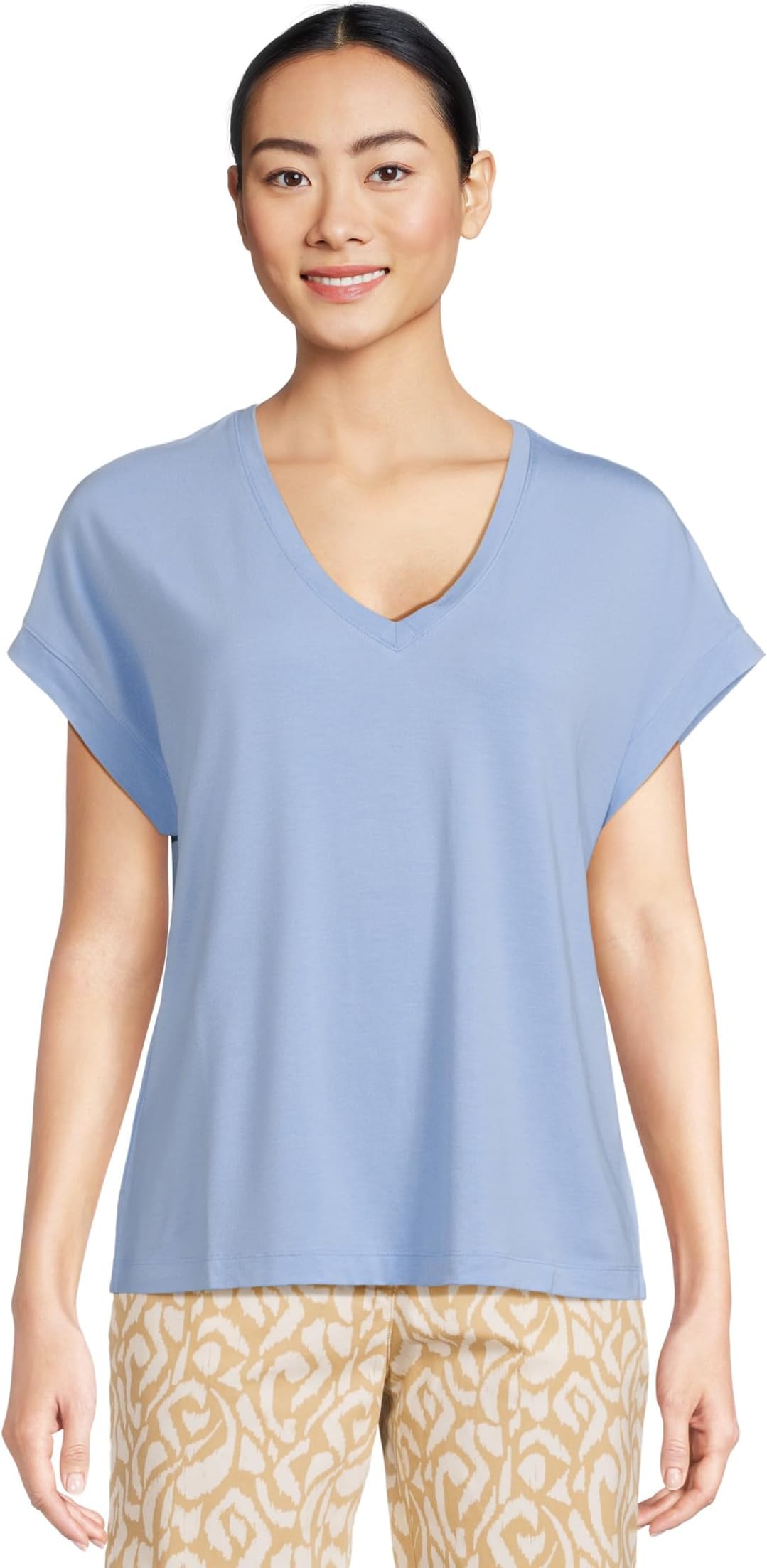 

Женская кауаиская кофта с V-образным вырезом и короткими рукавами Tommy Bahama, Big Sky Blue