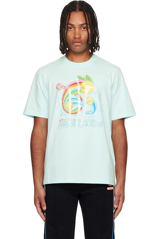 

Футболка с коротким рукавом и изображением теннисного мяча в стиле манга Casablanca, синий