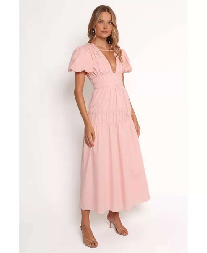 

Женское платье миди Joedy с рукавами-фонариками Petal and Pup, розовый