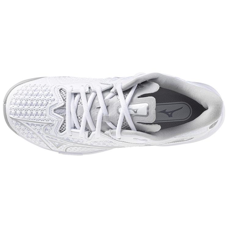 Mizuno Wave Exceed Tour 6 нескользящие износостойкие низкие теннисные кроссовки Unisex White — фото 4