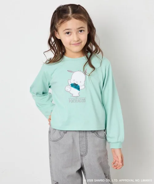 Детская футболка с пайетками Cinnamoroll & Pochacco a.v.v зелёная