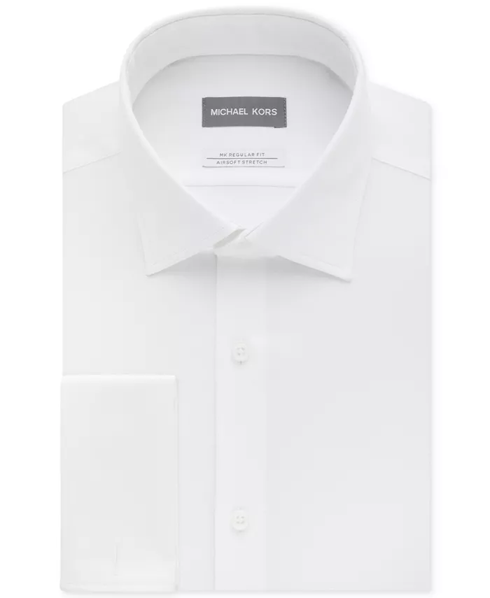 

Классическая рубашка Regular Fit Airsoft Non-Iron Performance с двойными манжетами Michael Kors, белый
