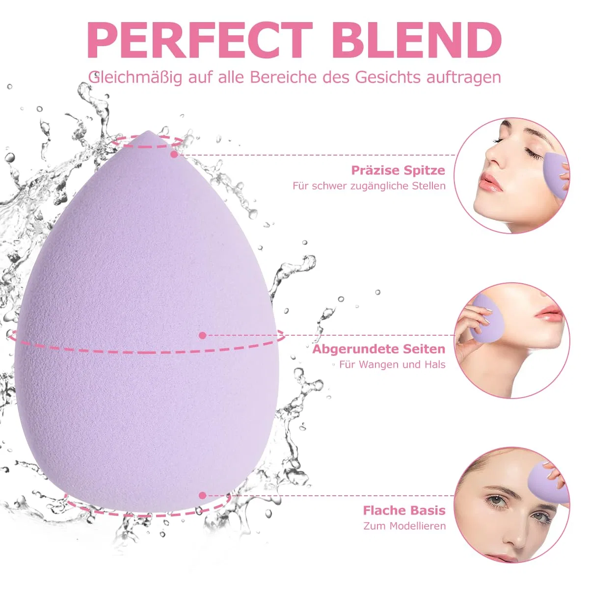 Набор из 8 спонжей для макияжа Beauty Mixer Carehabi, Multicoloured — фото 3