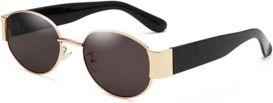 

Солнцезащитные очки с защитой UV400 | Овальные и круглые линзы в стиле стимпанк с градиентом | Для женщин и мужчин, для занятий спортом на открытом воздухе и вождения DSVIGF, C1 Gold Gray