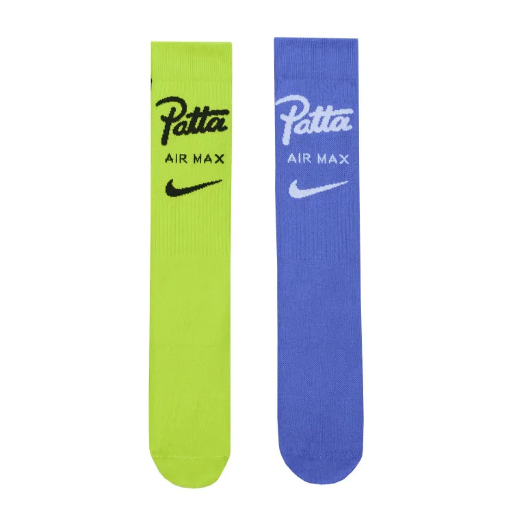 Носки Patta ED ESS CREW 2PR 168, 2 пары, унисекс Nike, 2 pairs (green/blue)