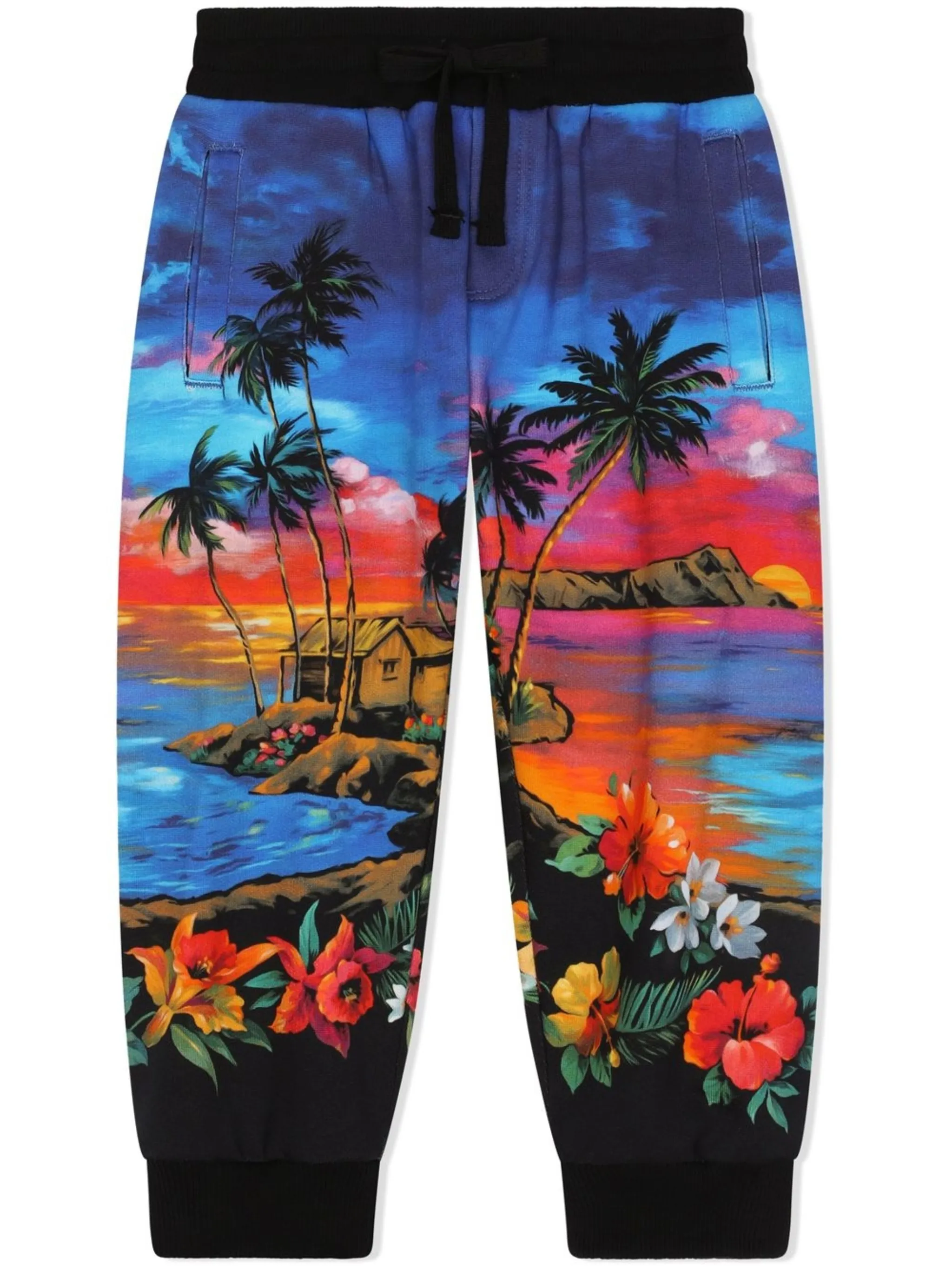 

Зауженные спортивные брюки с графичным принтом Dolce & Gabbana Kids, черный