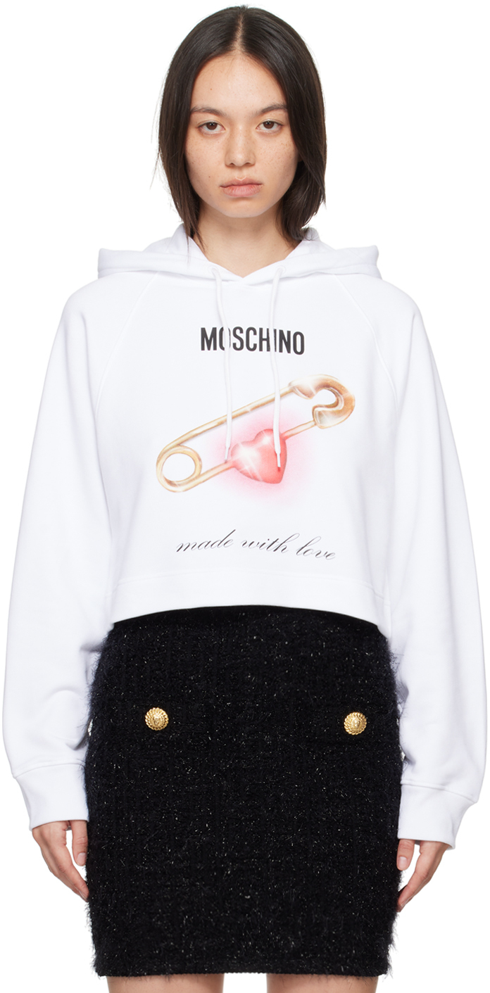 

Толстовка с капюшоном и булавкой White Heart Moschino