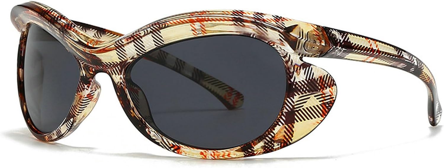 

Крупные солнцезащитные очки «кошачий глаз» для мужчин и женщин, модные солнцезащитные очки обтекаемой формы, солнцезащитные очки в стиле Y2K, женские модные спортивные очки mincl, C7