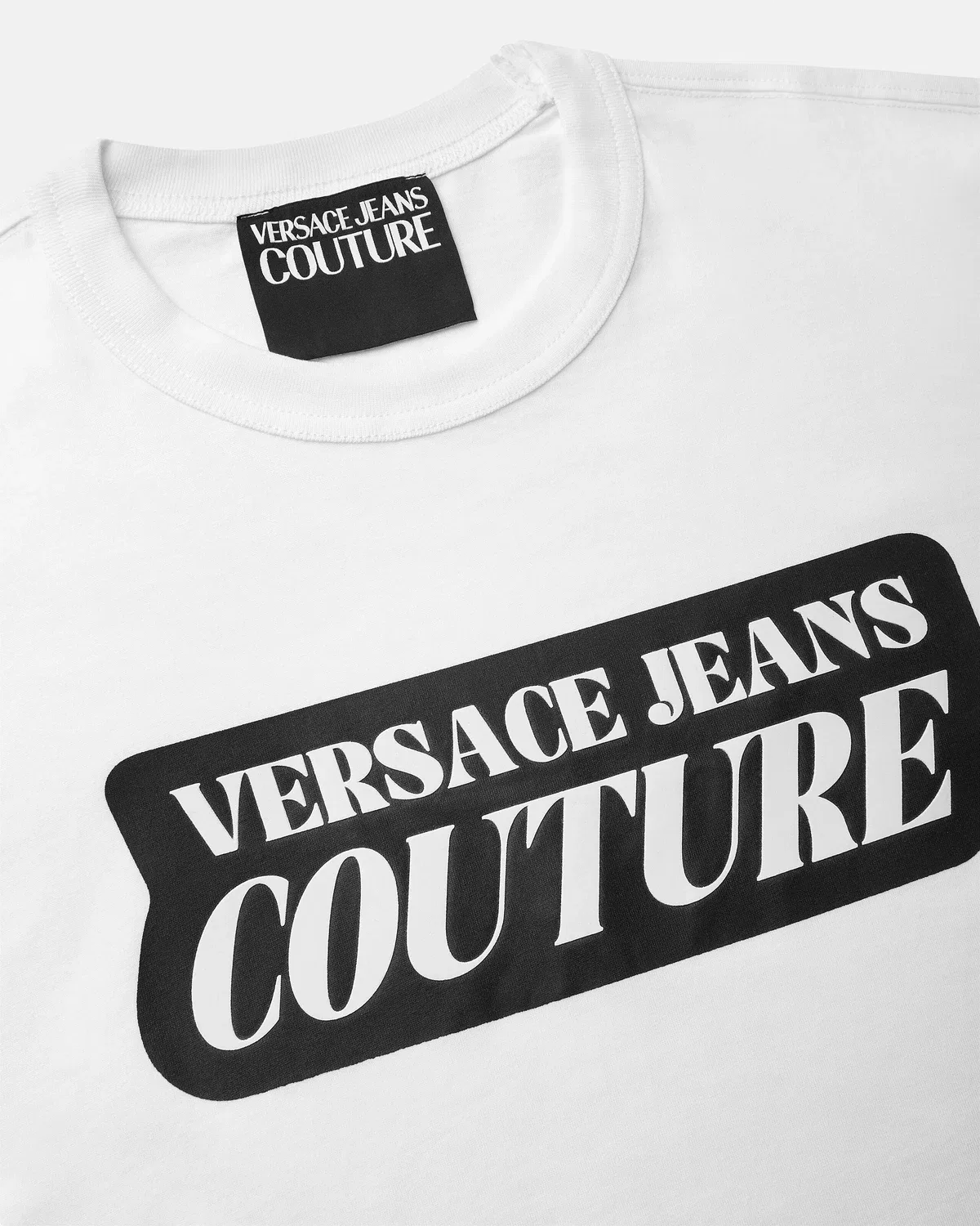 Футболка из хлопкового трикотажа с принтом VERSACE, белый — фото 2