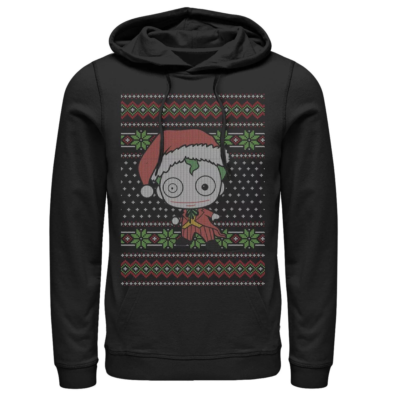 

Мужская толстовка в рождественском стиле с капюшоном в стиле Chibi Joker, Black DC Comics, черный
