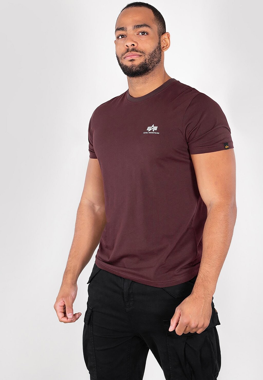 

Футболка с принтом Small Logo Alpha Industries, цвет deep maroon