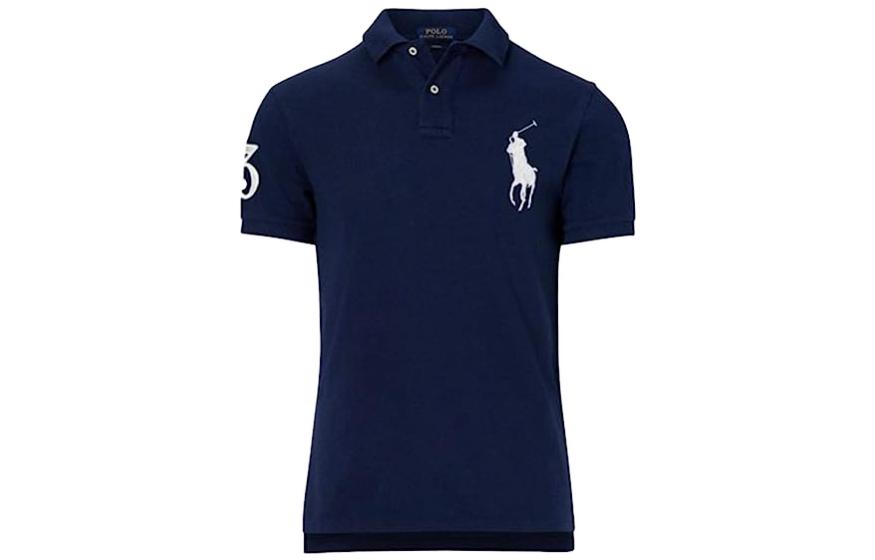 Polo Ralph Lauren Мужская поло с коротким рукавом и вышивкой Navy — фото 3