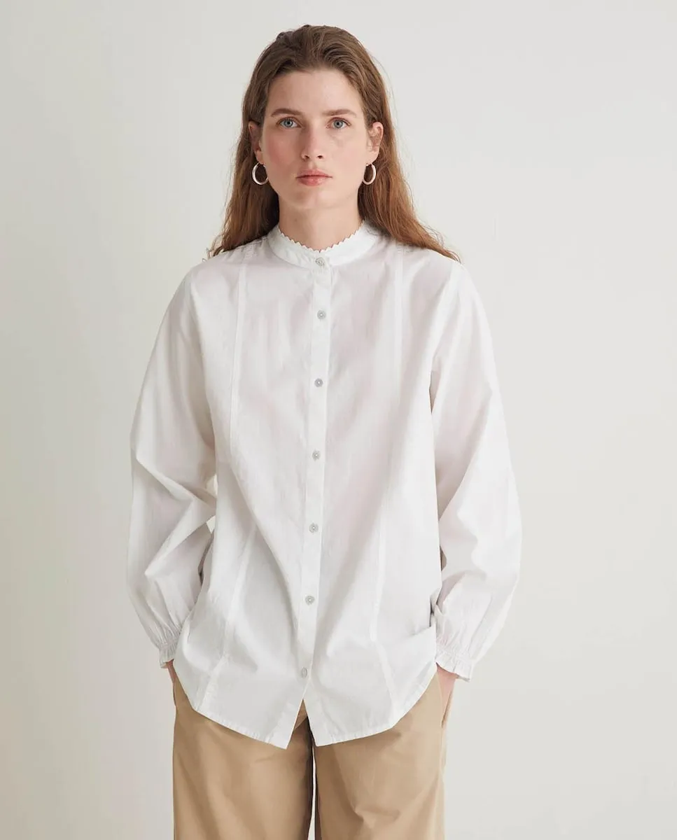 

Женская рубашка с эластичными манжетами и воротником-стойкой Yerse, белый