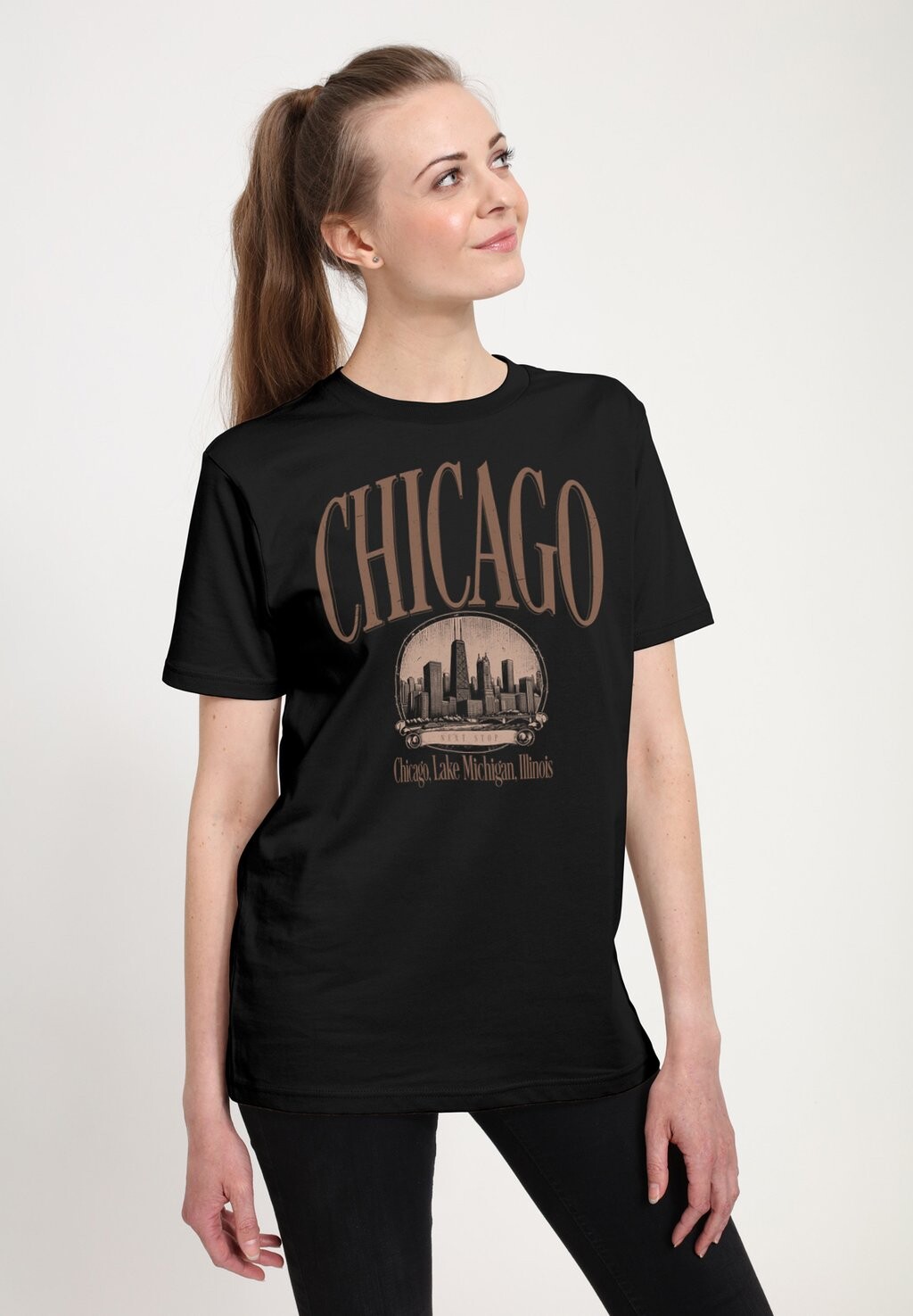 

Футболка с принтом NEXT STOP CHICAGO Henry Tiger, черный