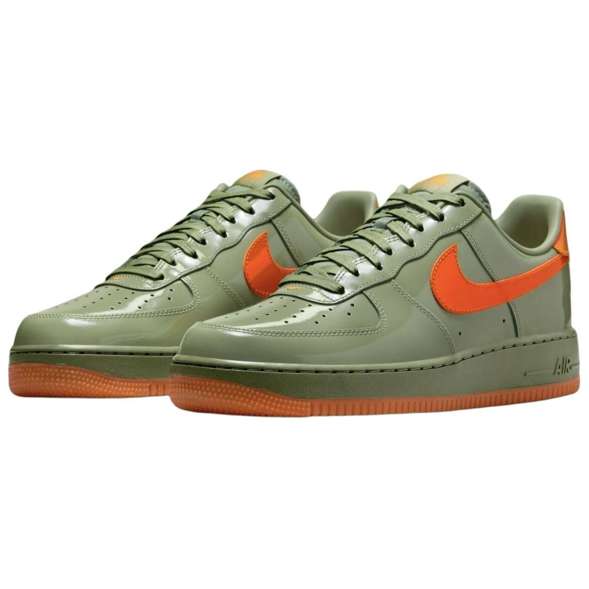 Кроссовки Nike Air Force 1 Skateboarding Shoes Men Low-top Green/Orange, зеленый/оранжевый — фото 3