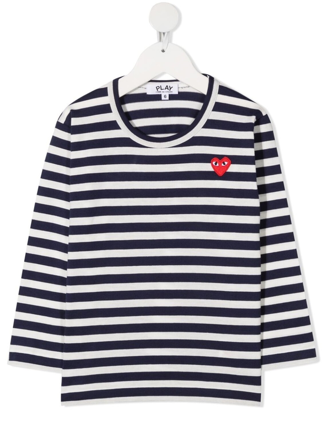 

Comme des Garçons полосатая футболка с нашивкой, синий