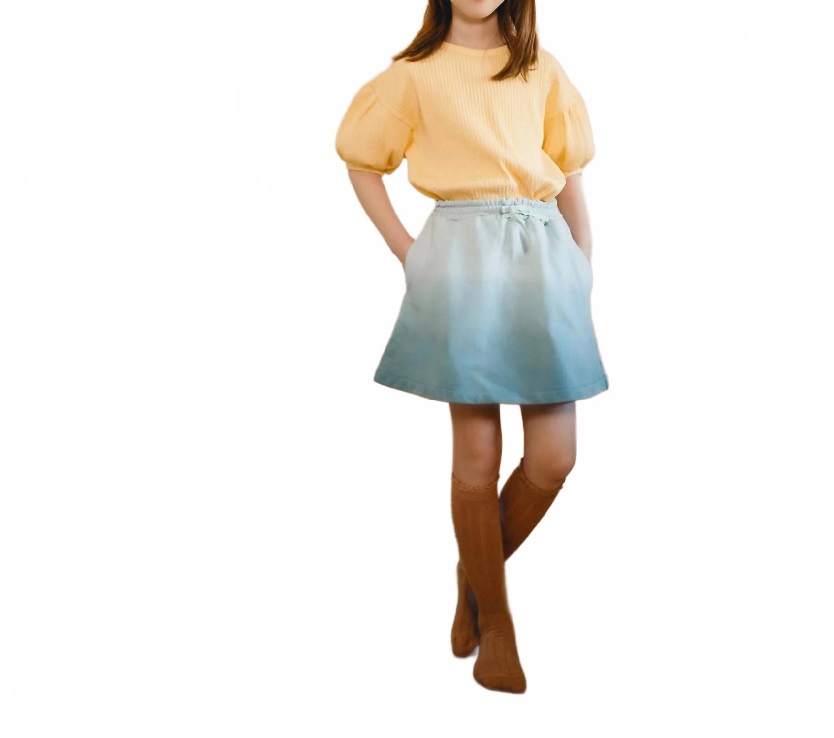 

Органическая юбка August с эффектом омбре в цвете камео-блю The Sunday Collective, синий