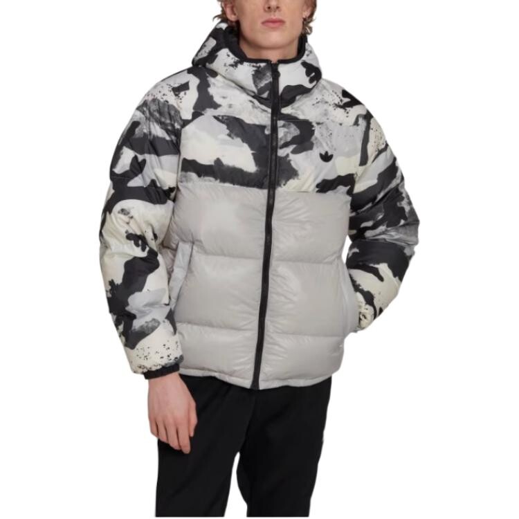 Пуховик мужской DOWN REGEN черный/белый/серый Adidas Originals, черный/белый/серый — фото 2