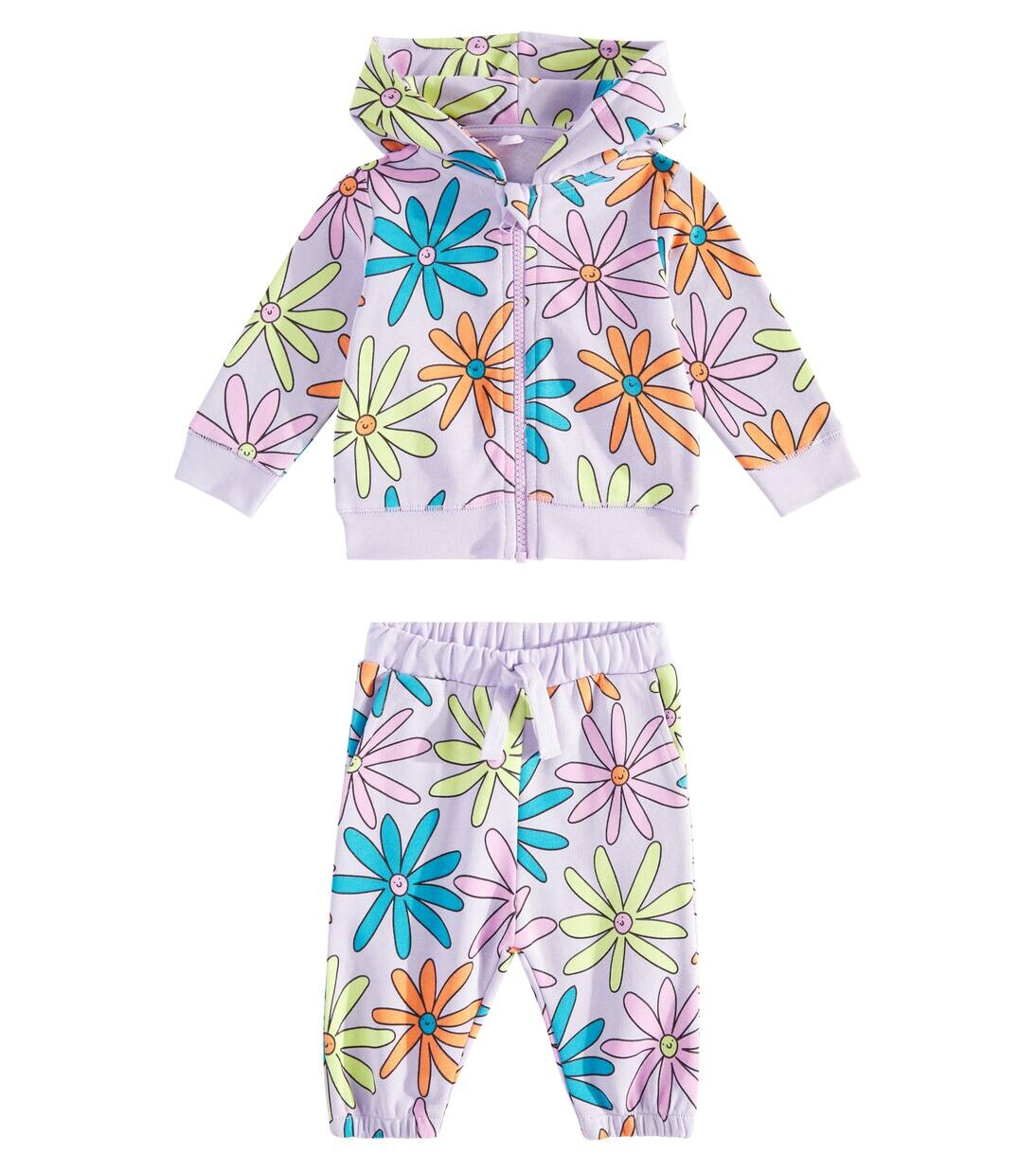 

Детский спортивный костюм из хлопкового флиса с принтом Stella Mccartney Kids, цвет lilla/multicolor